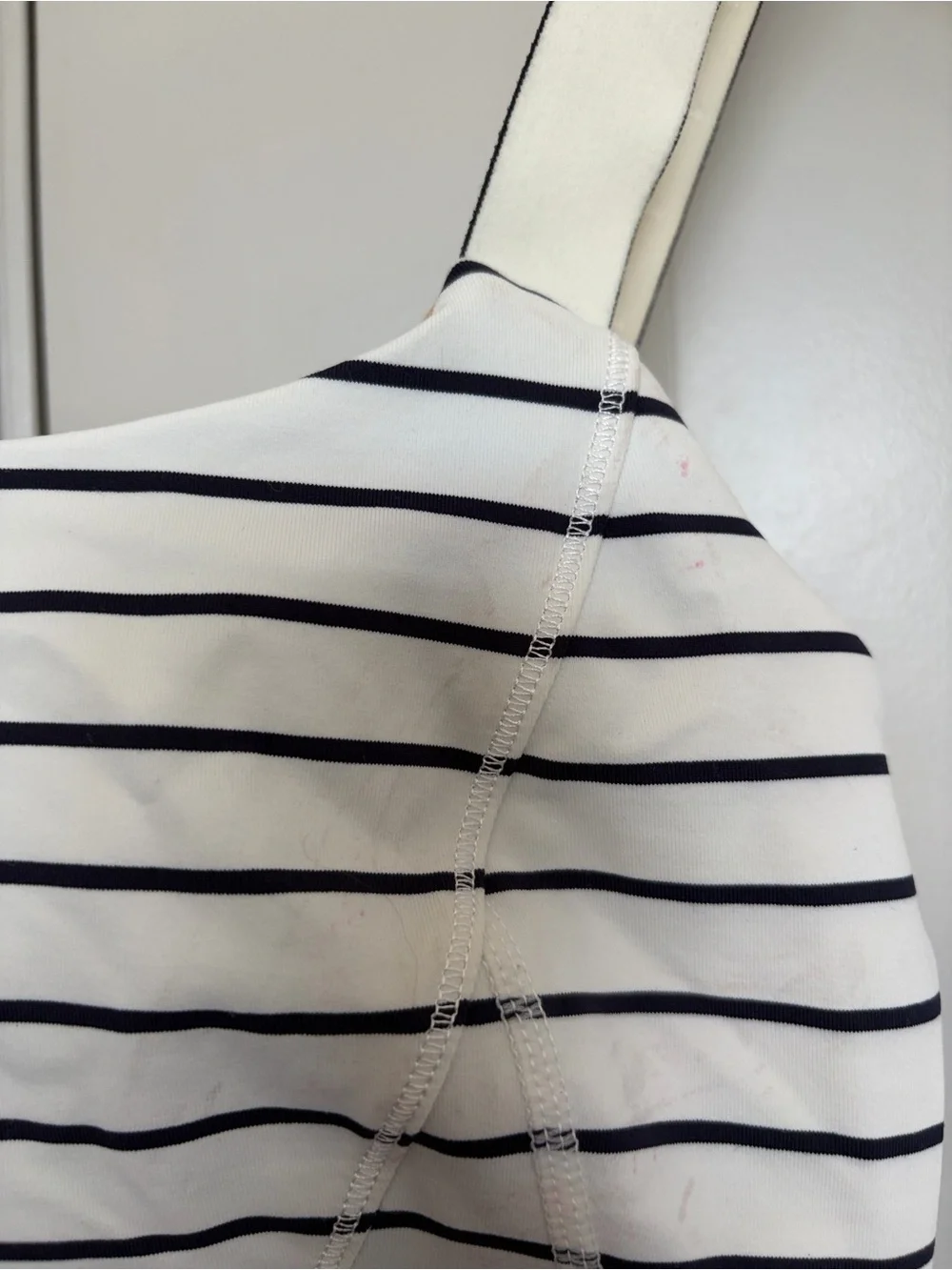 LULULEMON ADJUST ME BRA QUIET STRIPE WHITE DEEP INIGO WOMEN’S 4
